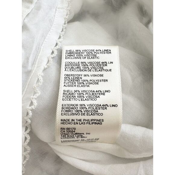 Anthropologie Dress Size 8 Black White Sabrina Puff-Sleeve Floral Applique Mini - Picture 7 of 15